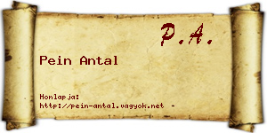 Pein Antal névjegykártya